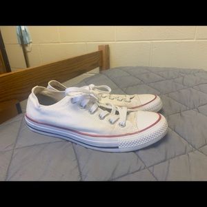 White low top converse size 6.5 (men) 8.5 (women)